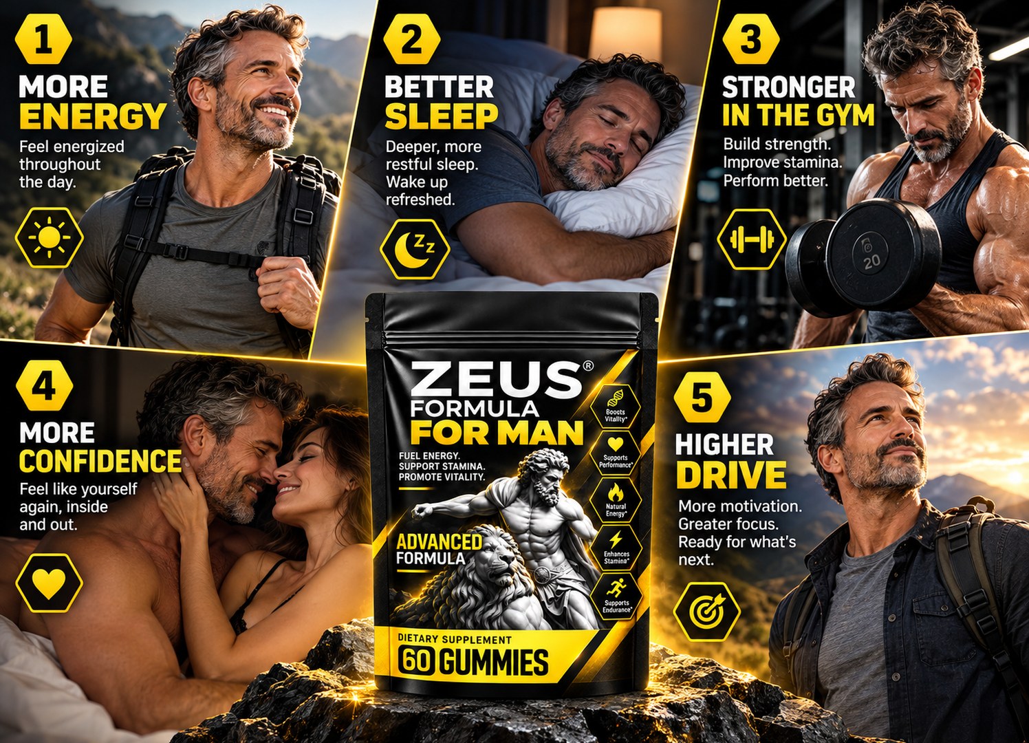 ZEUS gummies: more energy, better sleep, stronger in the gym, more confidence, higher drive